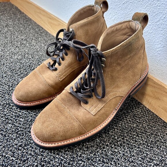 Rhodes (Huckberry) Portland Boot | Waxed Tan Suede (Water Resistant) - Men\'s 9.5